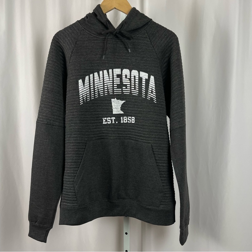 Basix Of America Large Minnesota Ribbed Hoodie Sweatshirt Hooded Biker Moto